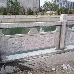 朔州 芙蓉白大花桥梁、河道，石材栏杆、围栏、护栏