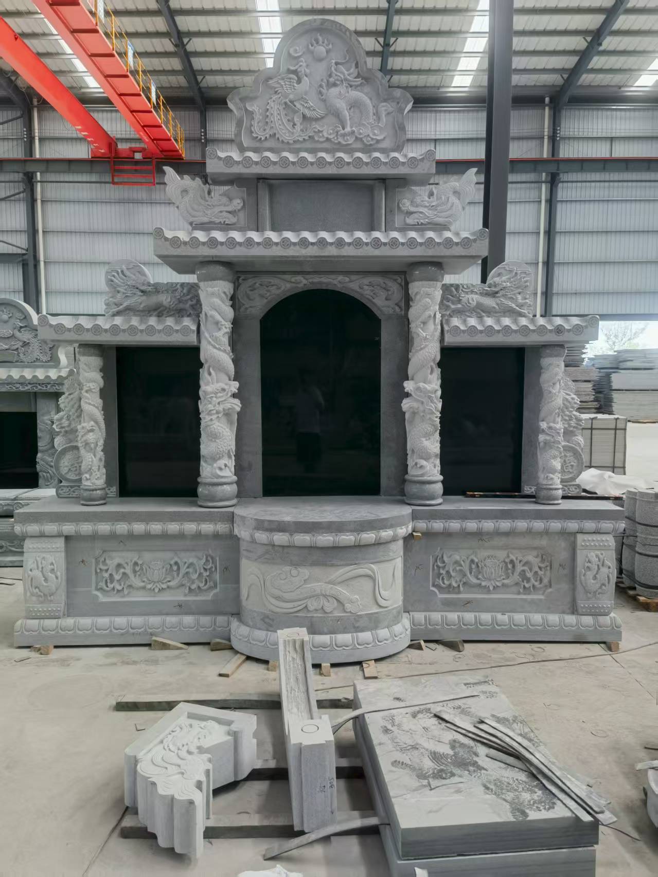 朔州 芝麻灰高档墓碑，土墓，可定制
