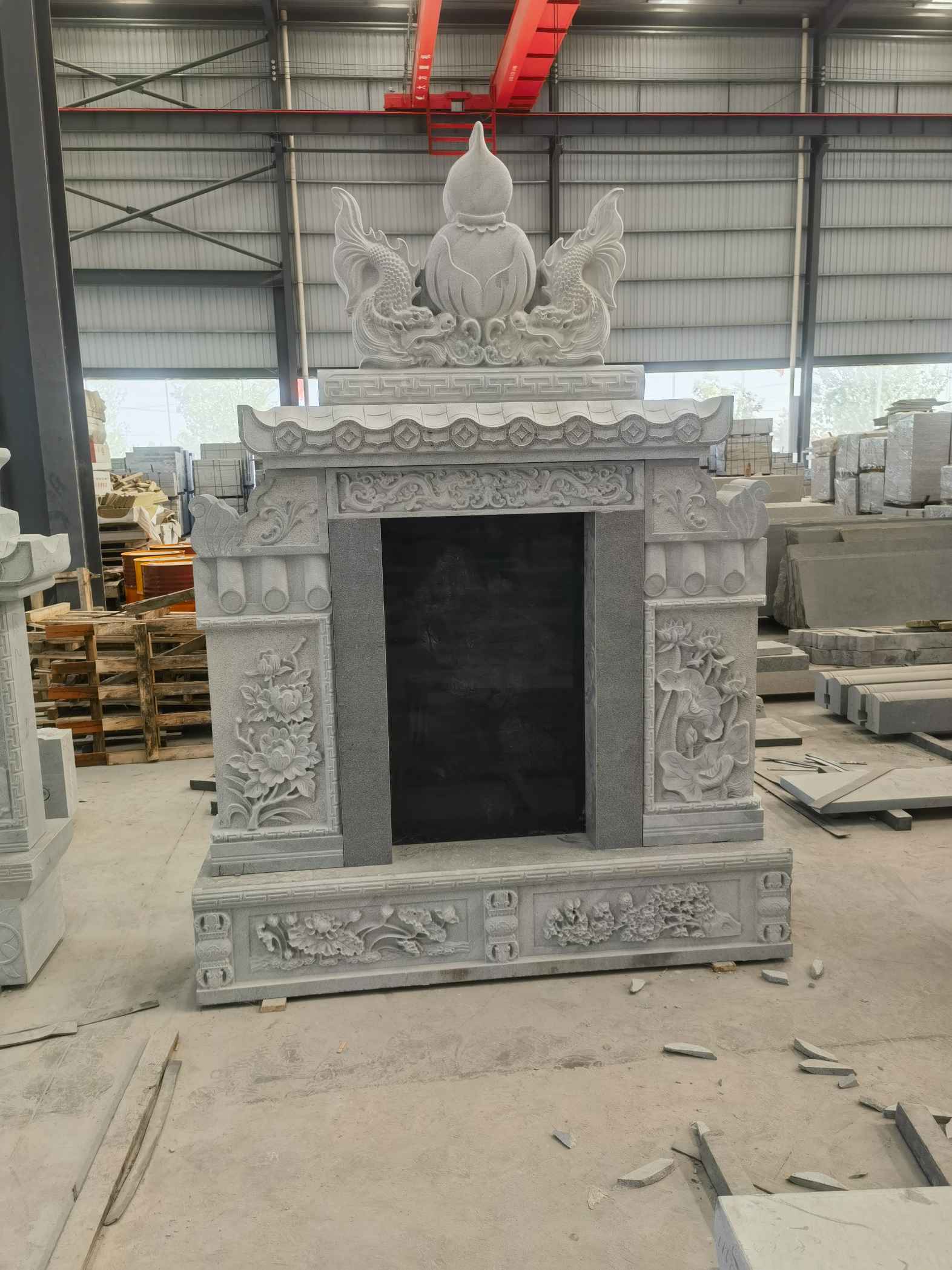 朔州 芝麻灰高档墓碑、土墓，一套也支持定做