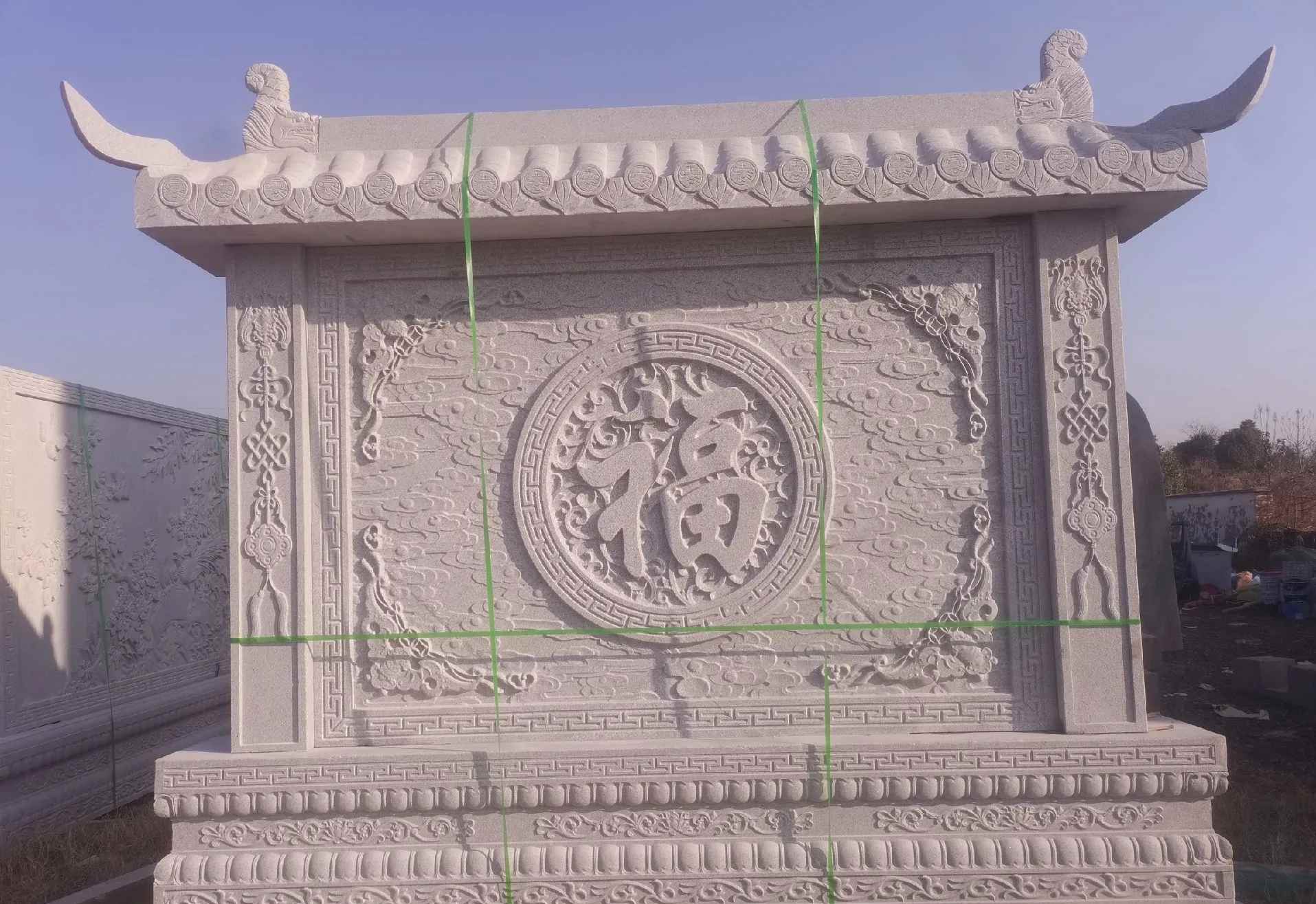 朔州 芝麻白花岗岩屏风，照壁，影壁